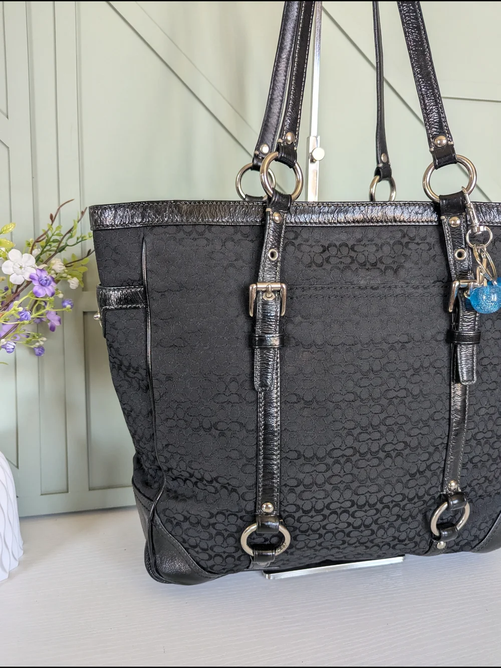 Vintage Coach Signature Gallery Jacquard Tote Bag